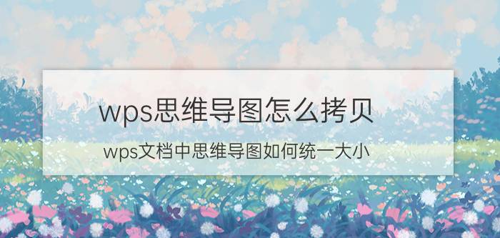 wps思维导图怎么拷贝 wps文档中思维导图如何统一大小？